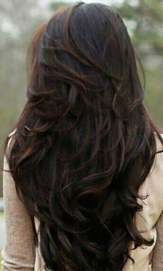 Dark Brown Long Layered Hair