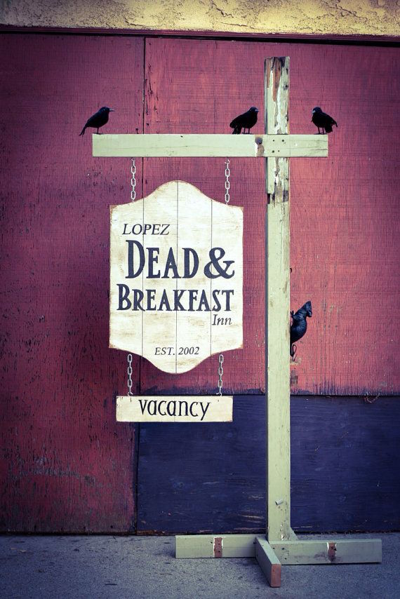 Dead Breakfast Halloween Wooden Sign