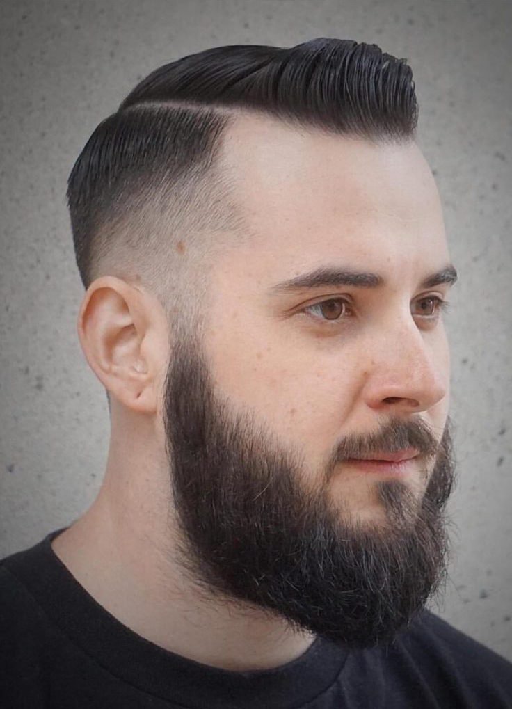 Fade Haircuts + Quiff Design with Beard