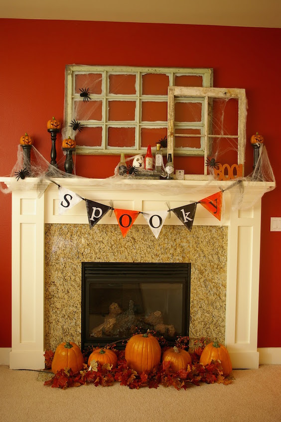 Halloween Fireplace Mantel Decorating Ideas