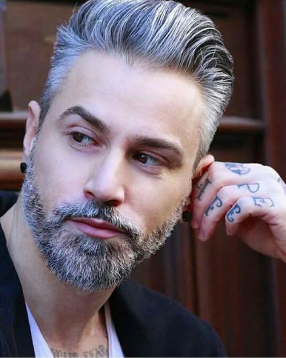 Handsome Gray Haired Man with Beard