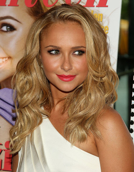 Hayden Panettiere with long curly hairstyle
