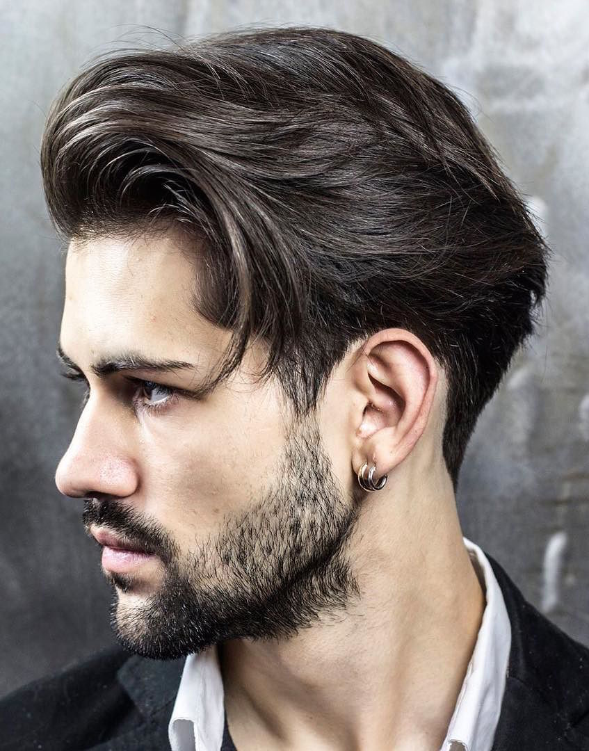 Longer Men's Hairstyle Blown Dry Back