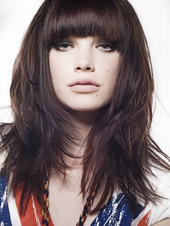 Medium Layered Hairstyles with Front Bangs