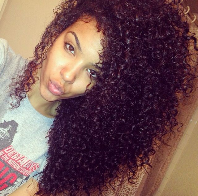 Natural curly mixed girl hairs