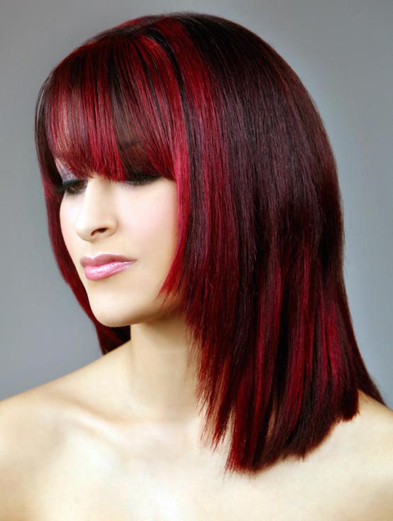 Red And Black Hairstyles For Women