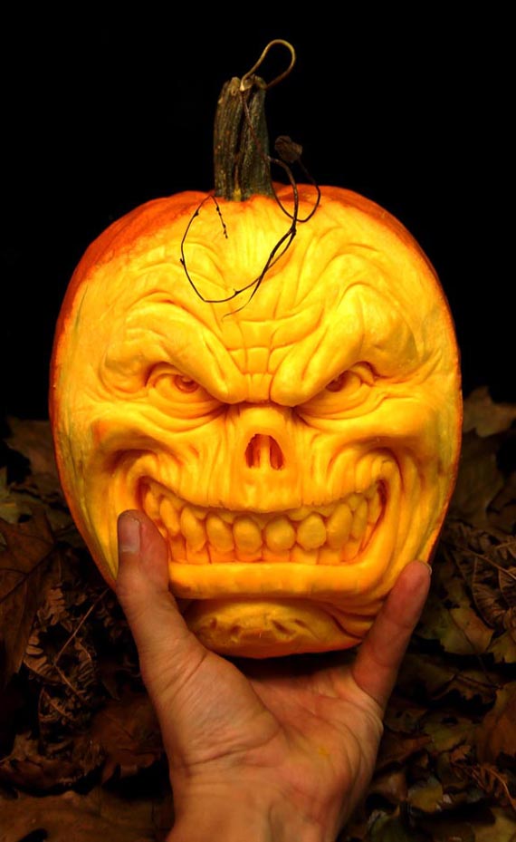 Scary Skull Face Pumpkin