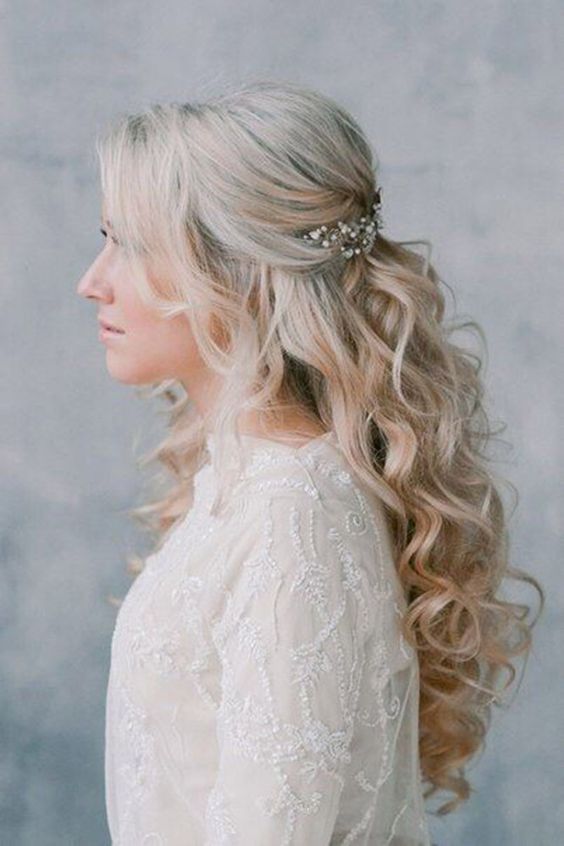 Stunning Half Up Half Down Wedding Hairstyle