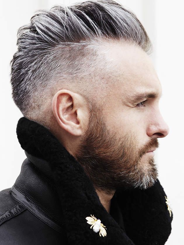 Undercut for matured men with gray hair