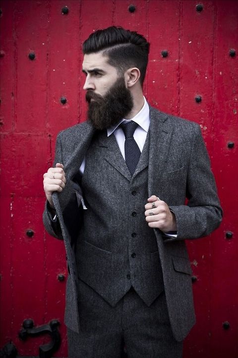 hairstyles for men with beards suits