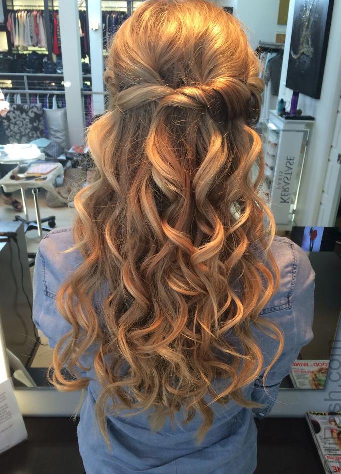 long curly hairstyles for prom half up half down
