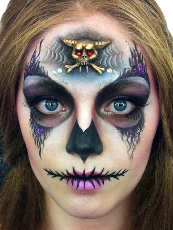 sugar skull halloween makeup by jillith