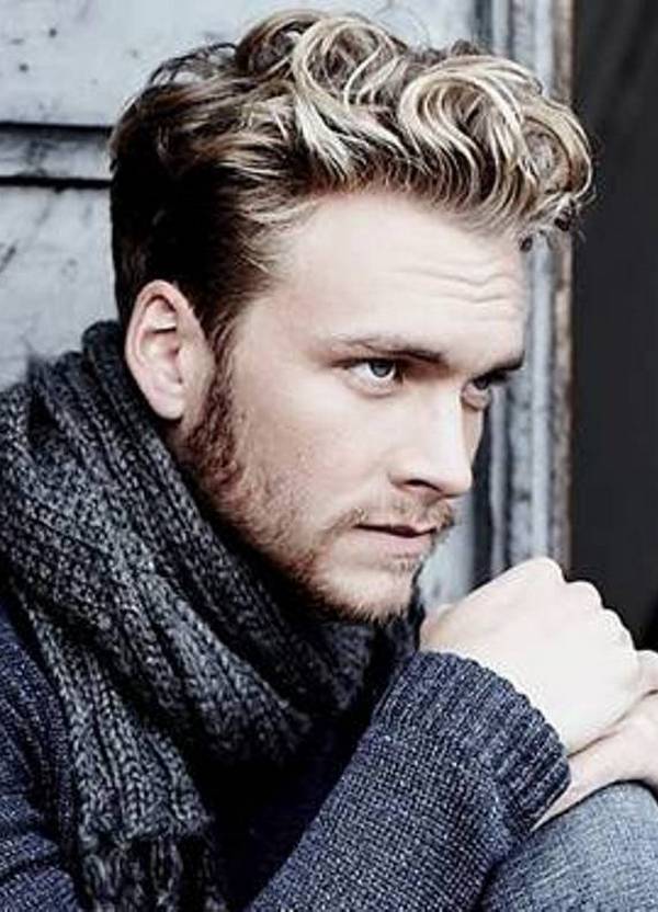 thick wavy two-tone hairstyle for men