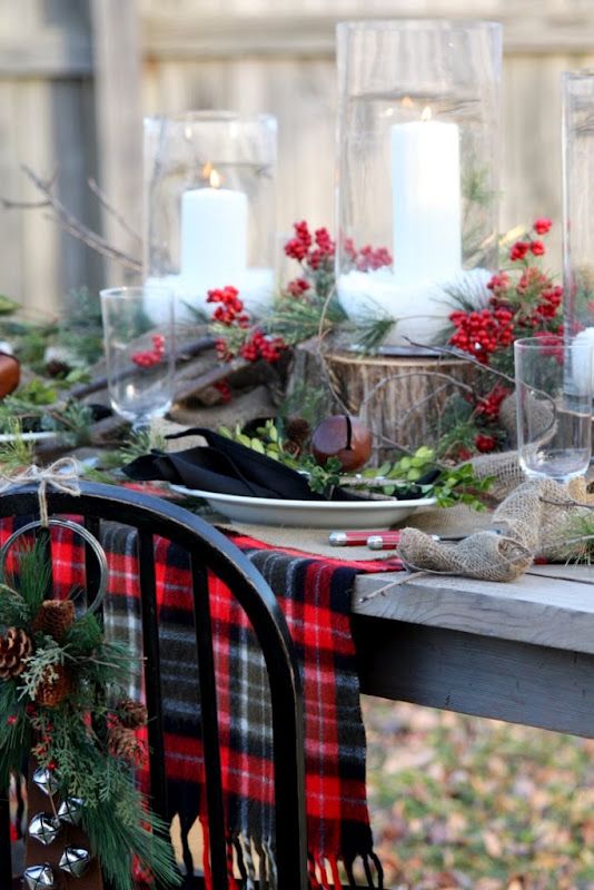a natural christmas tablescape