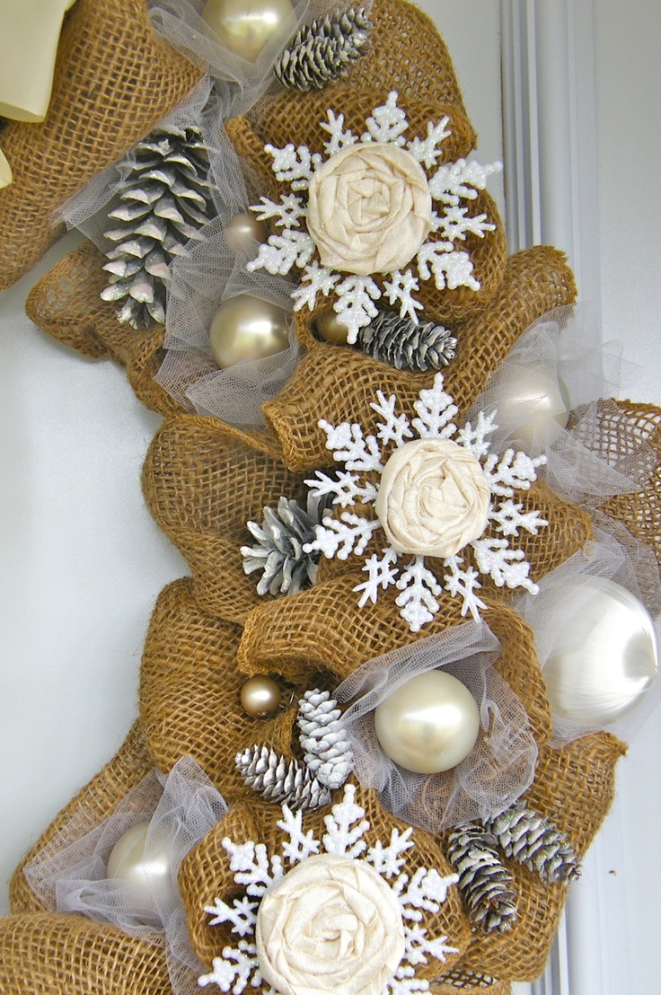 burlap christmas decorations try snowflakes