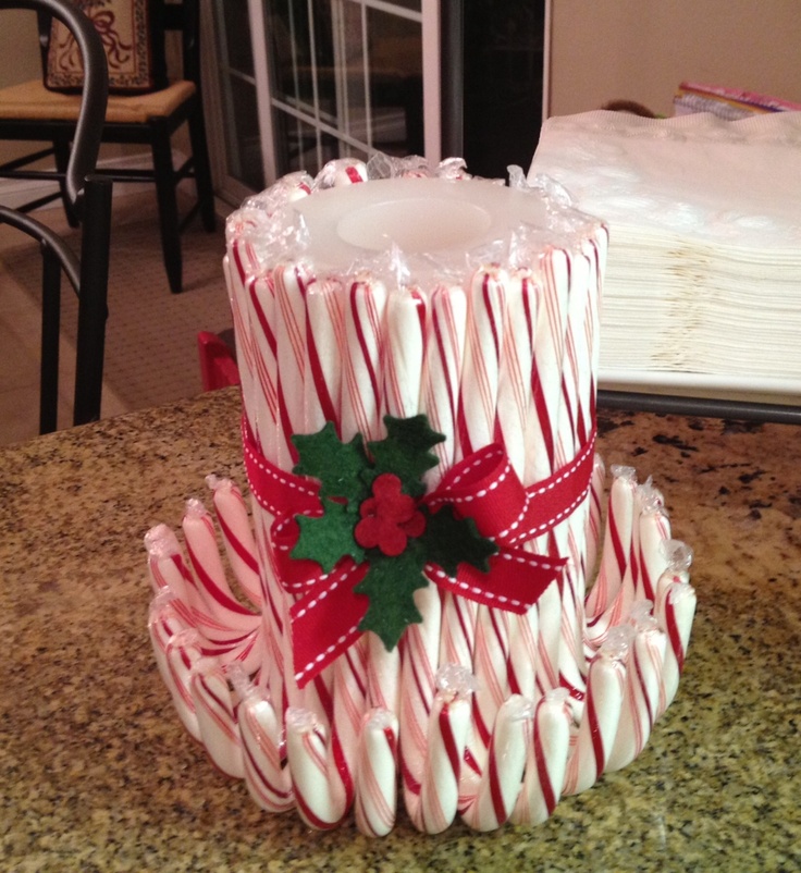 Candy Cane Candle Centerpiece