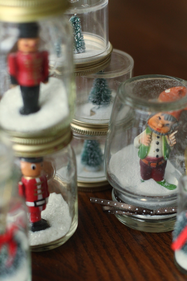 christmas ornaments with mason jar snow globe crafts ideas
