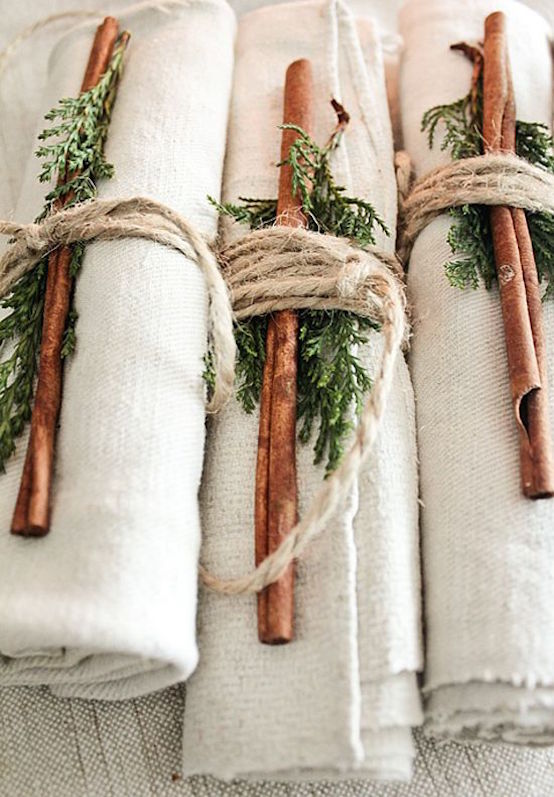 country christmas diy napkin rings with twine