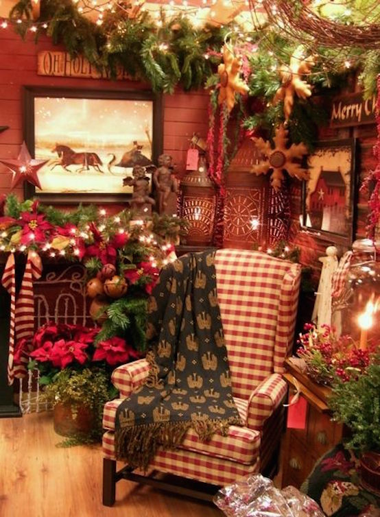 country christmas living room
