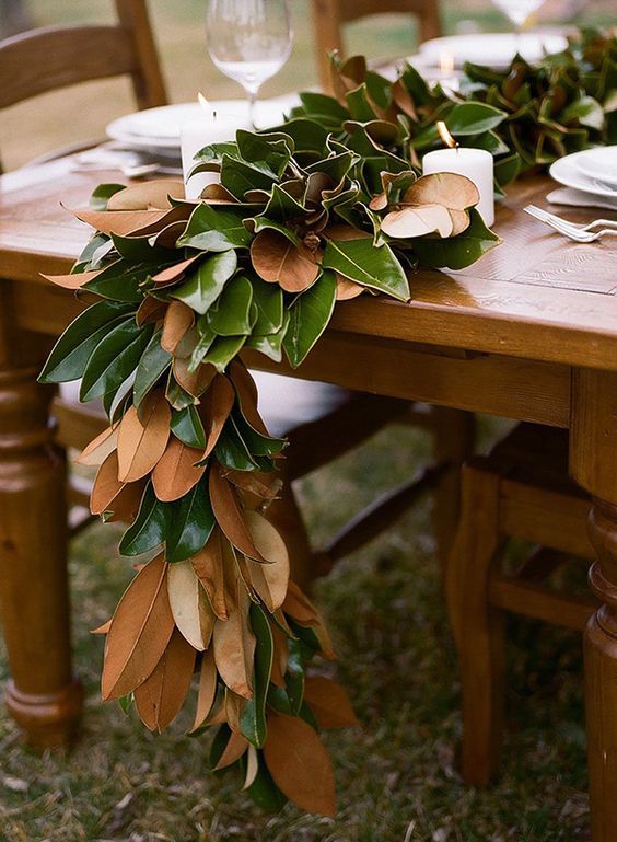 DIY Magnolia Leaf Garland