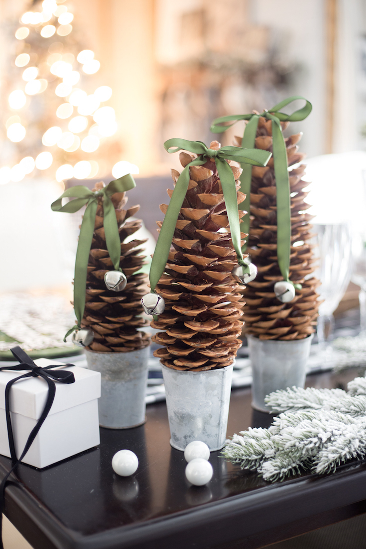 DIY Pinecone Trees Christmas Decor