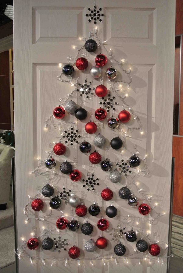 DIY christmas door decorations lights balls