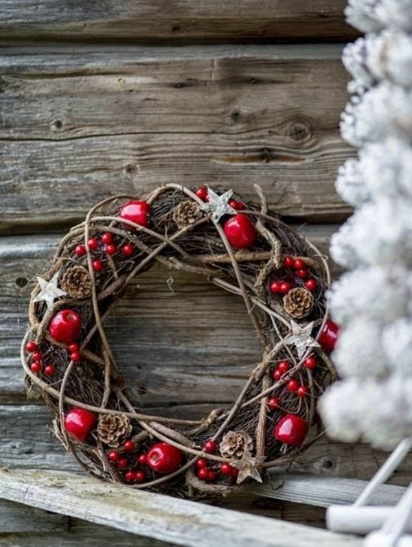 DIY christmas wreath tree branches