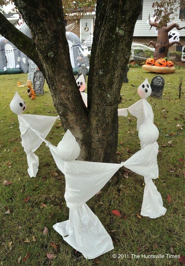 Diy halloween decorations Yard ghosts ring