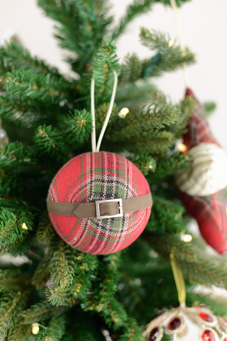Fabric Plaid Christmas Tree Ornament Ball