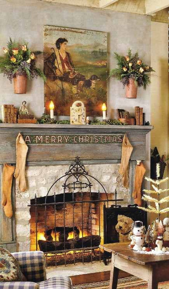 Fireplace Mantel Christmas Decoration