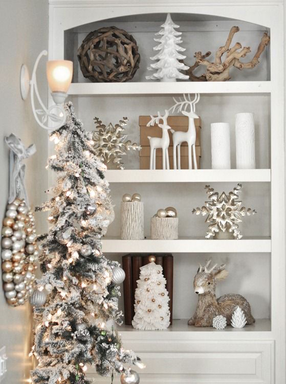 gold silver and white christmas decor