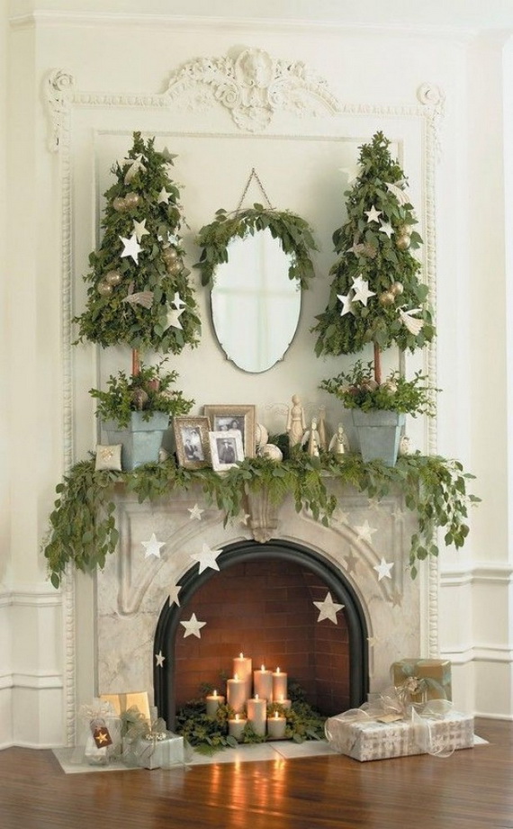 Gorgeous Fireplace Mantel Christmas Decoration Ideas