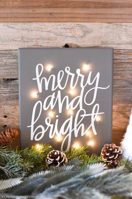 Merry & Bright Christmas canvas