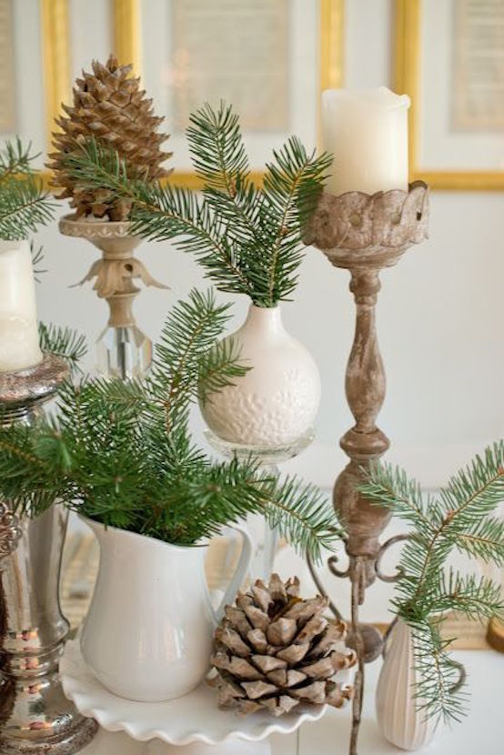 natural christmas tablescape