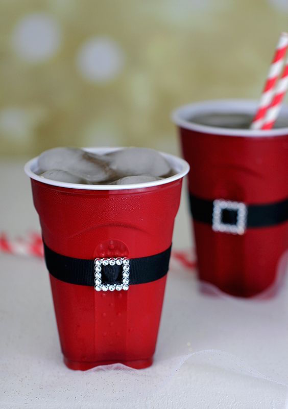 santas belt plastic cup craft other clever holiday party ideas
