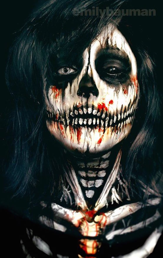 Skeleton Face Painting by Emily Bauman