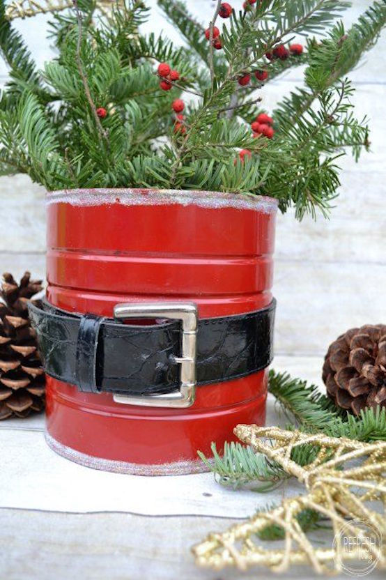 upcycled santa coffee can craft