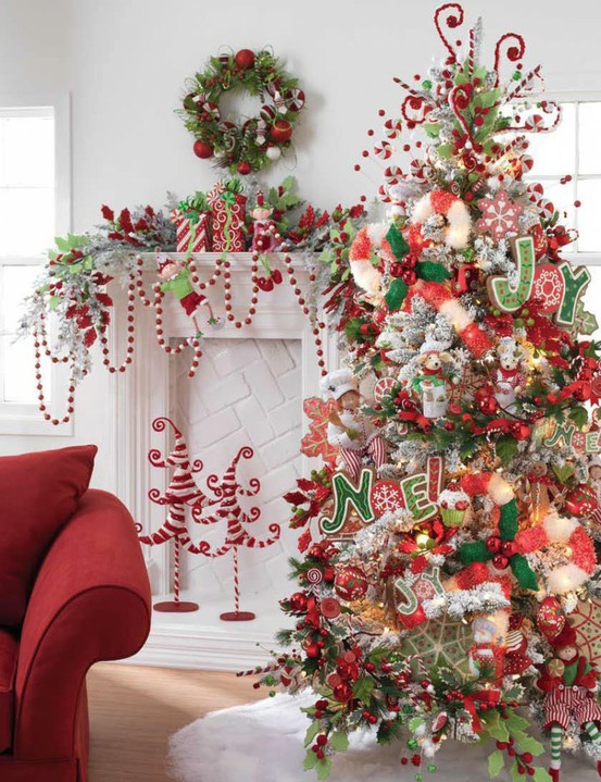 Whimsical tree with candy canes