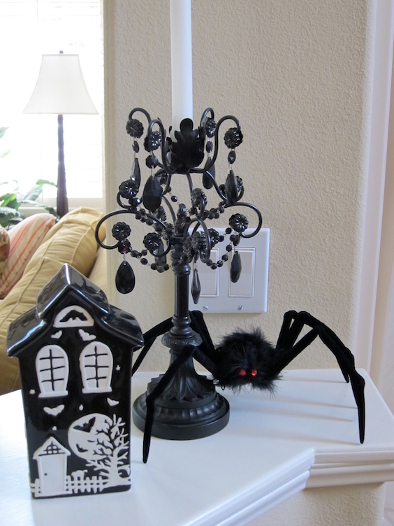 White and black halloween decorations
