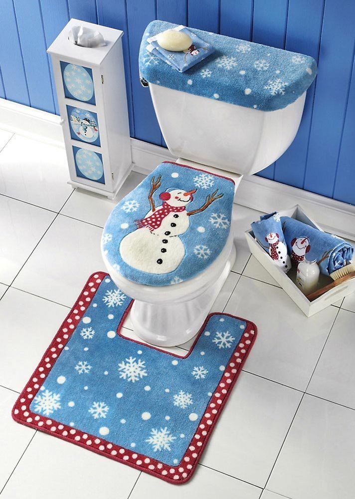 christmas bathroom set snowman