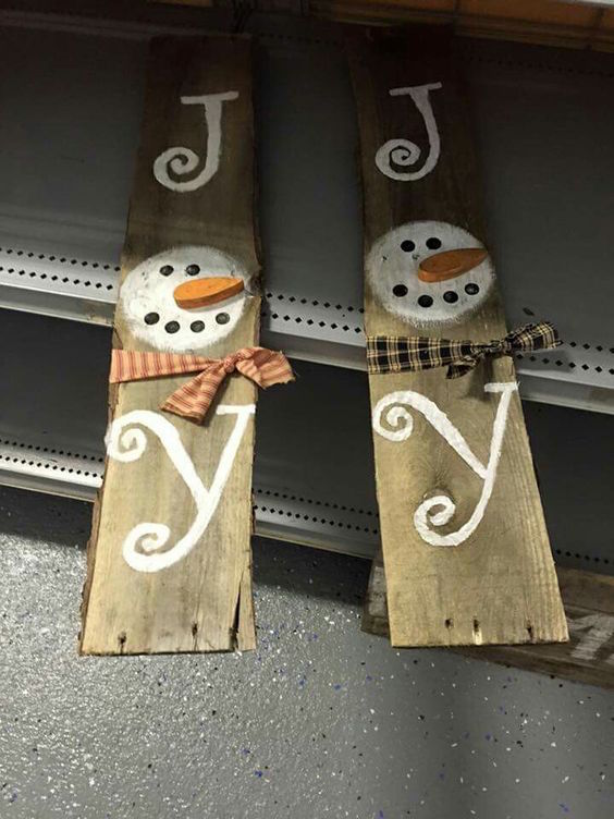 diy woodworking crafts snowman pallet decor
