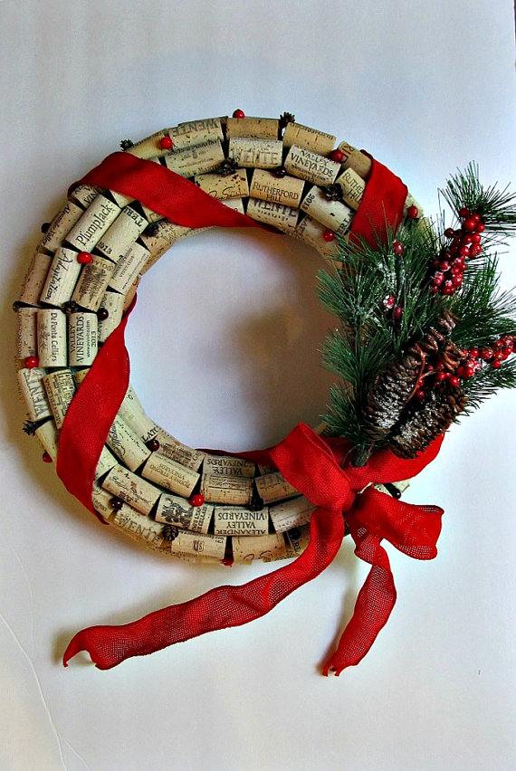 easy diy cork wreath ideas handmade christmas decoration