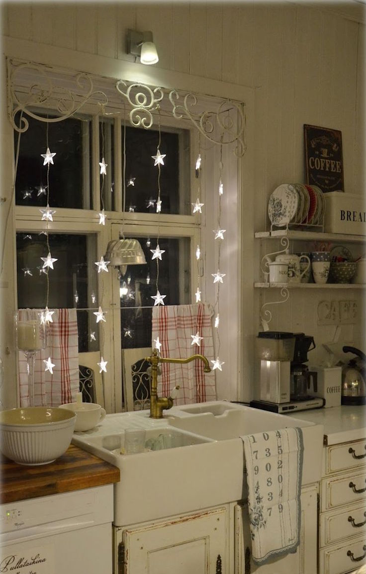 kitchen window fairy lights