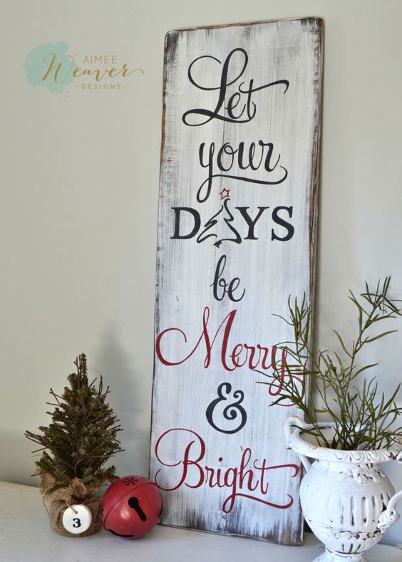merry and bright | wood sign