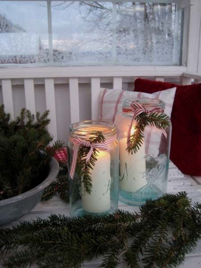 porch winter decoration ideas mason jars