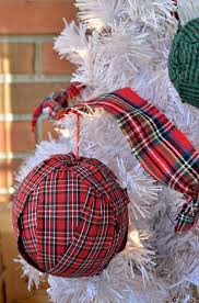 simple plaid rag ornaments