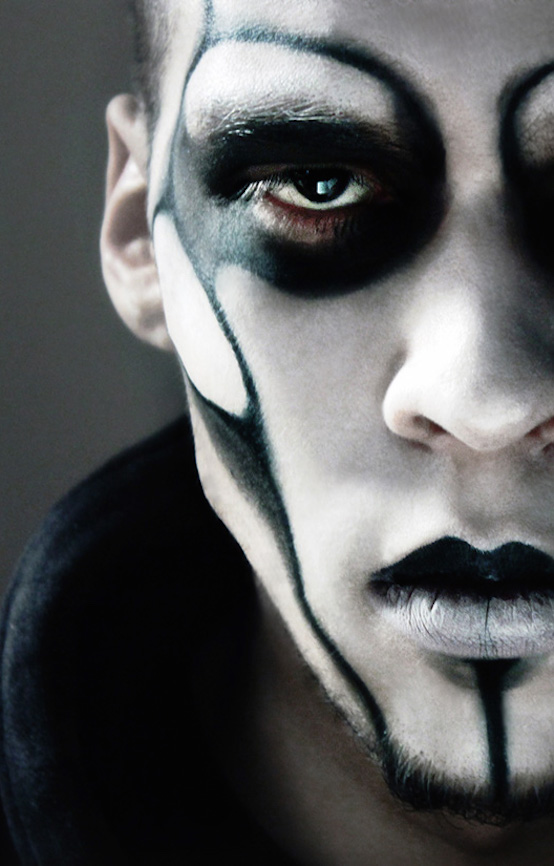 spooky horror goth men's make-up