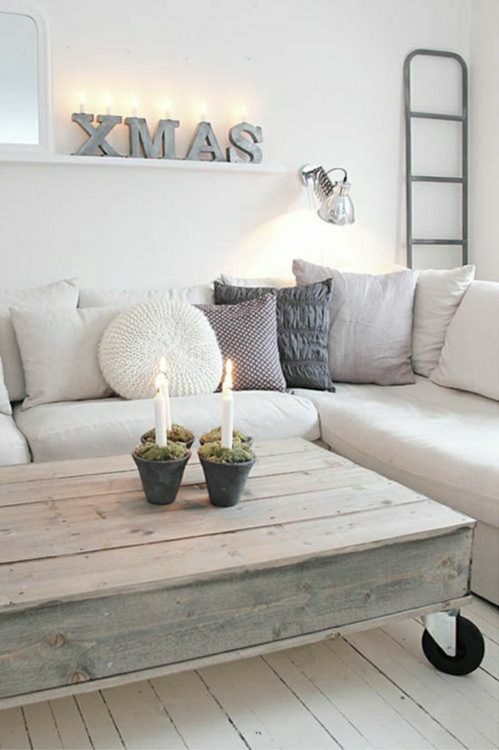 white washed wood coffee table