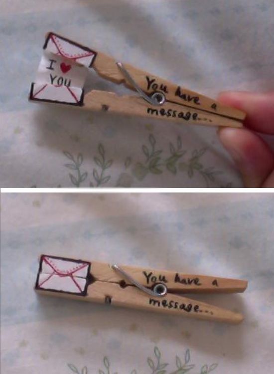 clothespin love message