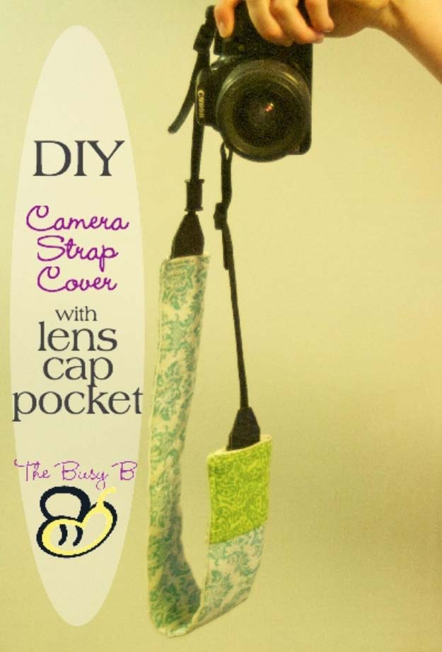 DIY Camera Strap Cover with Lens Cap Pocket
